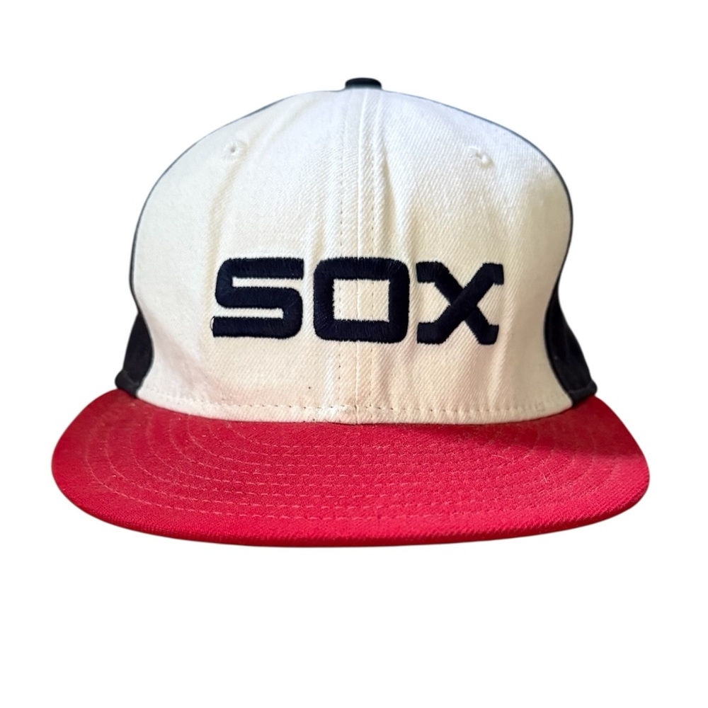 Chicago White Sox Red White Blue New Era 59Fifty Fitted Wool Size 7‎ 7/8 Hat Cap